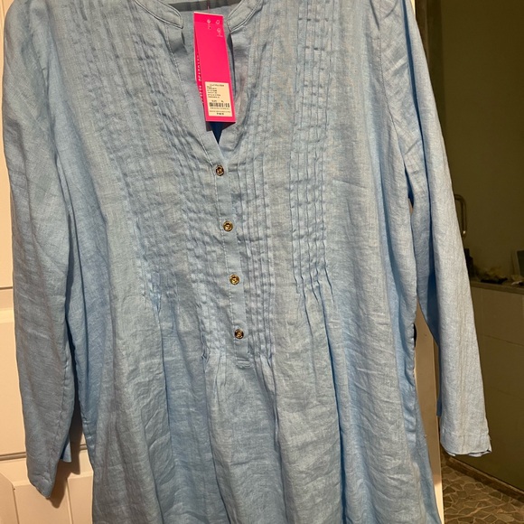 Lilly Pulitzer Sarasota Tunic Frenchie Blue - Picture 1 of 6